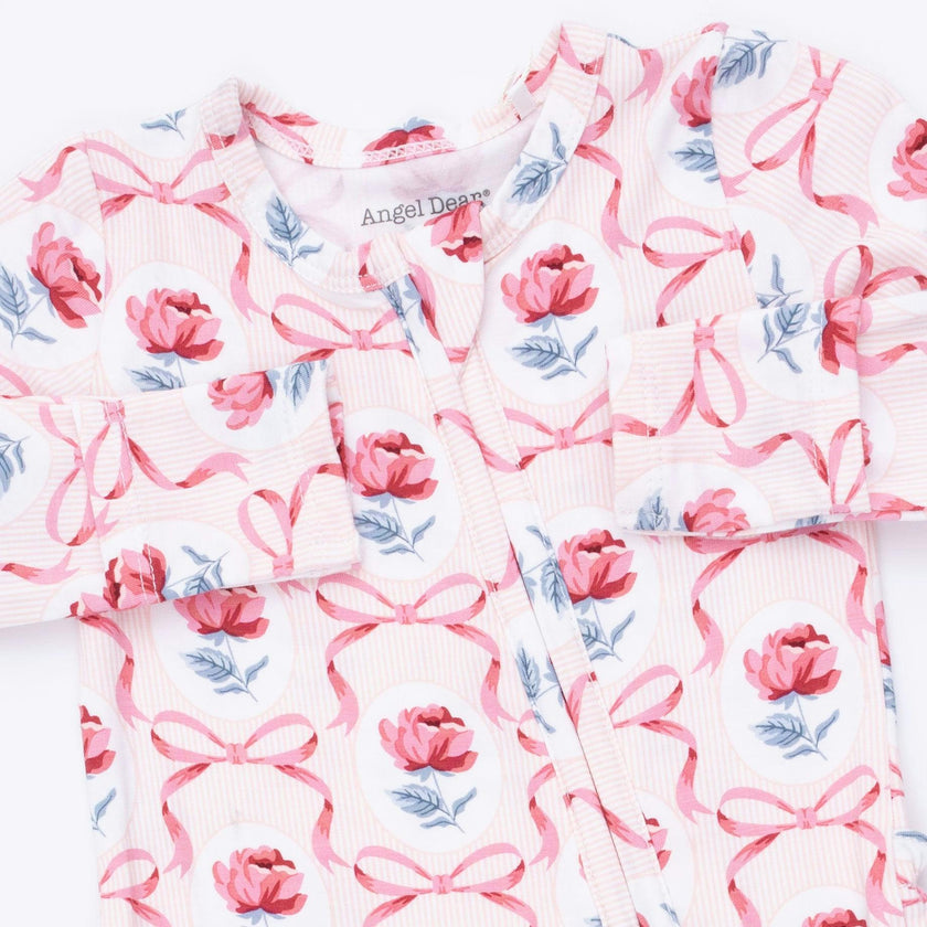 Leslie Rose - 2 Way Ruffle Back Zipper Footie