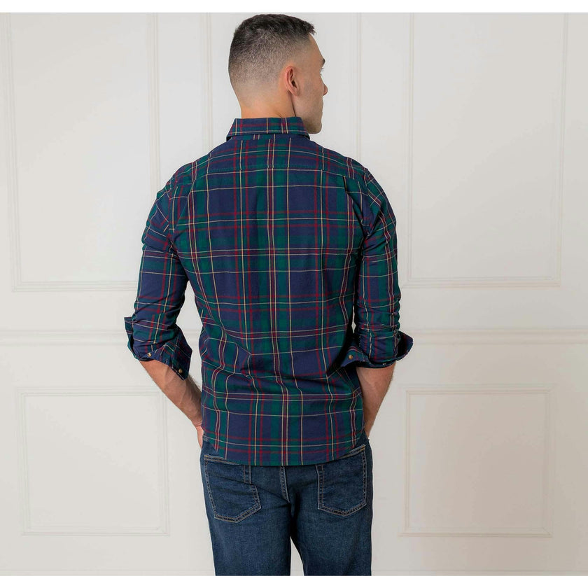 Men's Organic Long Sleeve Stretch Poplin Button Down Shirt, Blue