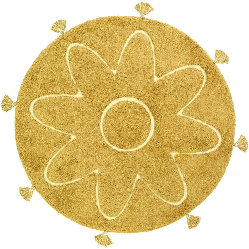 YVA Mango bohemian children's rug with pompoms