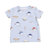 Baseballs Playing Baseball - Crew Neck Tee with Casual Short