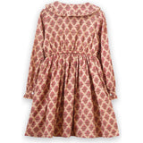 Long Sleeve Collar Dress with Velvet Tie