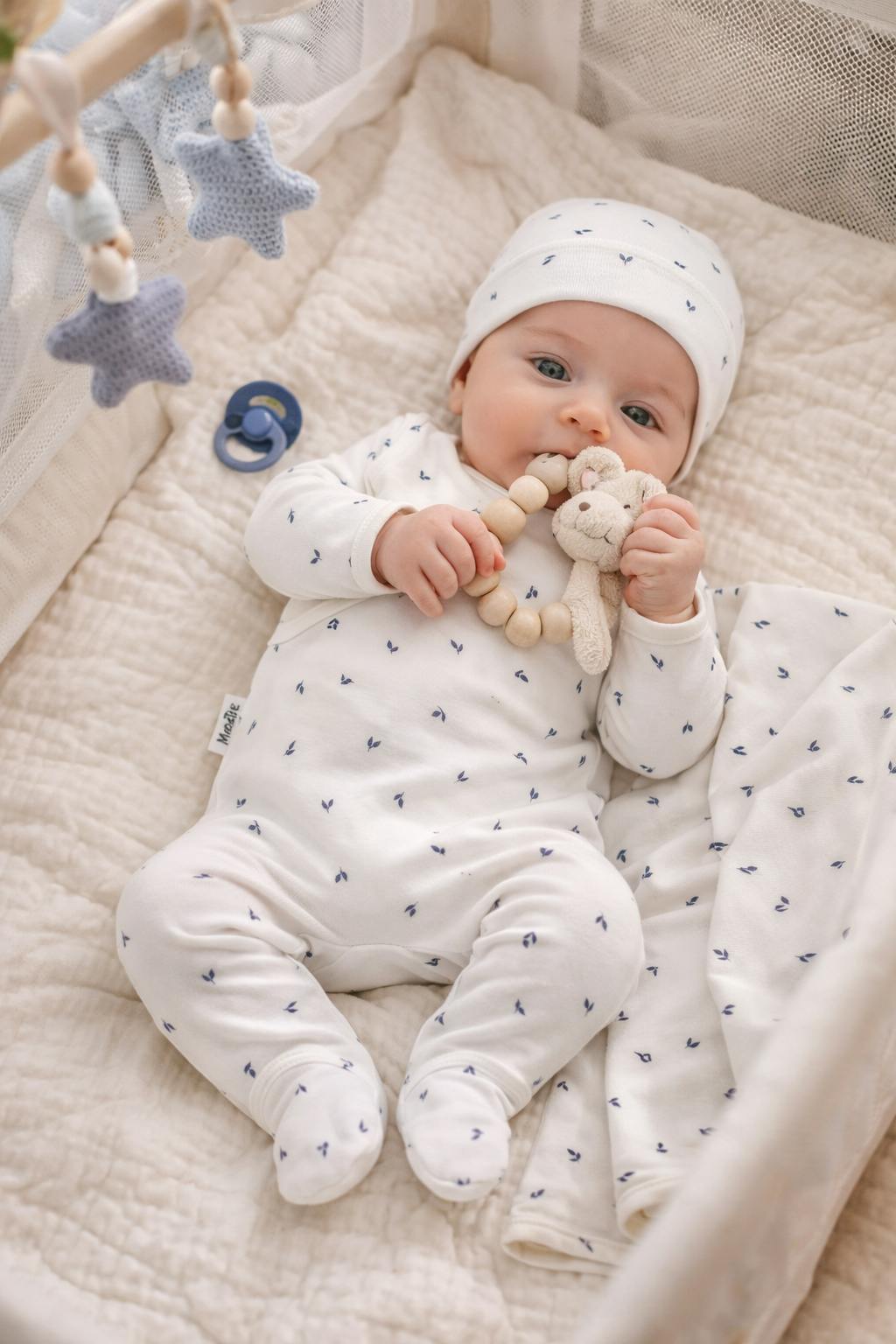 Willow Wrap Footie, White Boys
