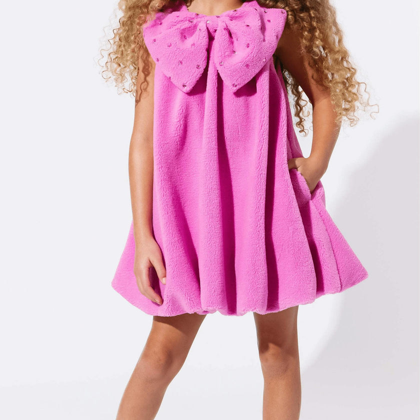 Big Bow Teddy Fleece Dress