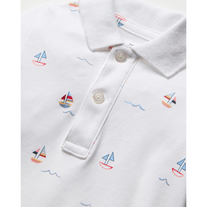 Baby's Pima Louis Play Romper in Bateau