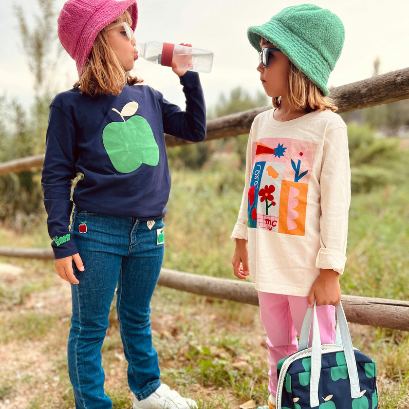 Recycled Denim Apple Patch Kid Pant