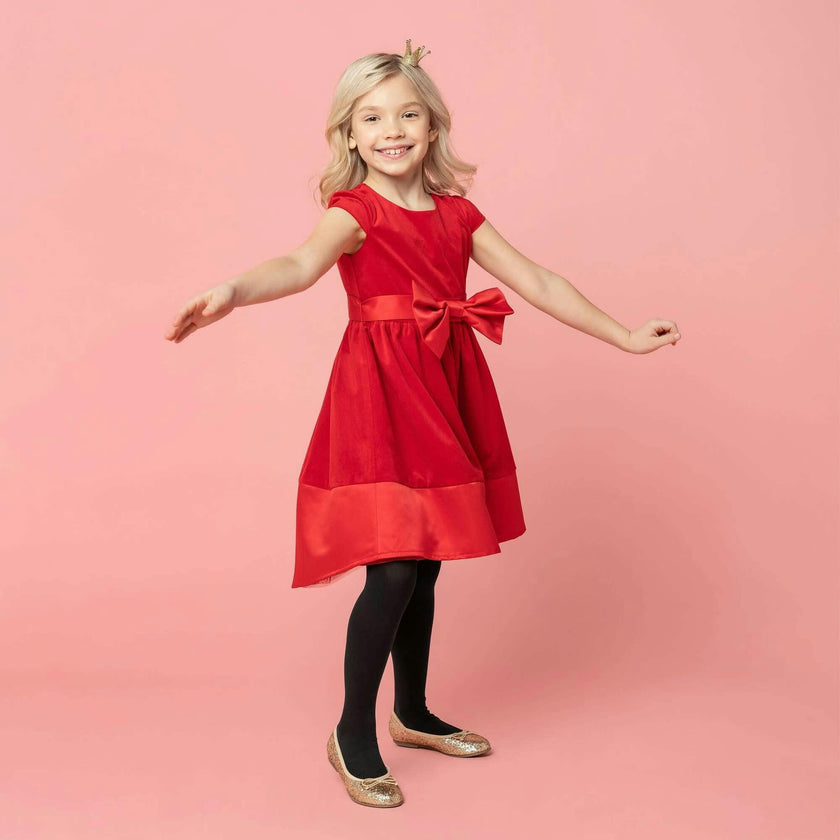 Florence Velvet & Satin Bow Party Dress
