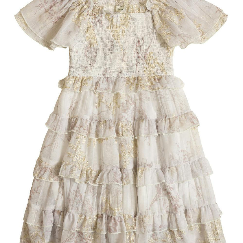 Mini Winnie Dress in Bright White Wispy Wildflower