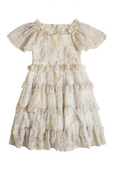 Mini Winnie Dress in Bright White Wispy Wildflower