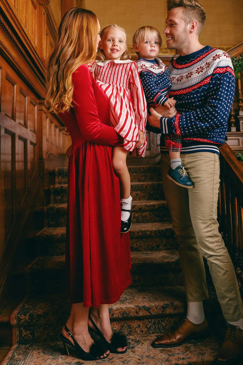 Vera June Dress in Poinsettia Velvet
