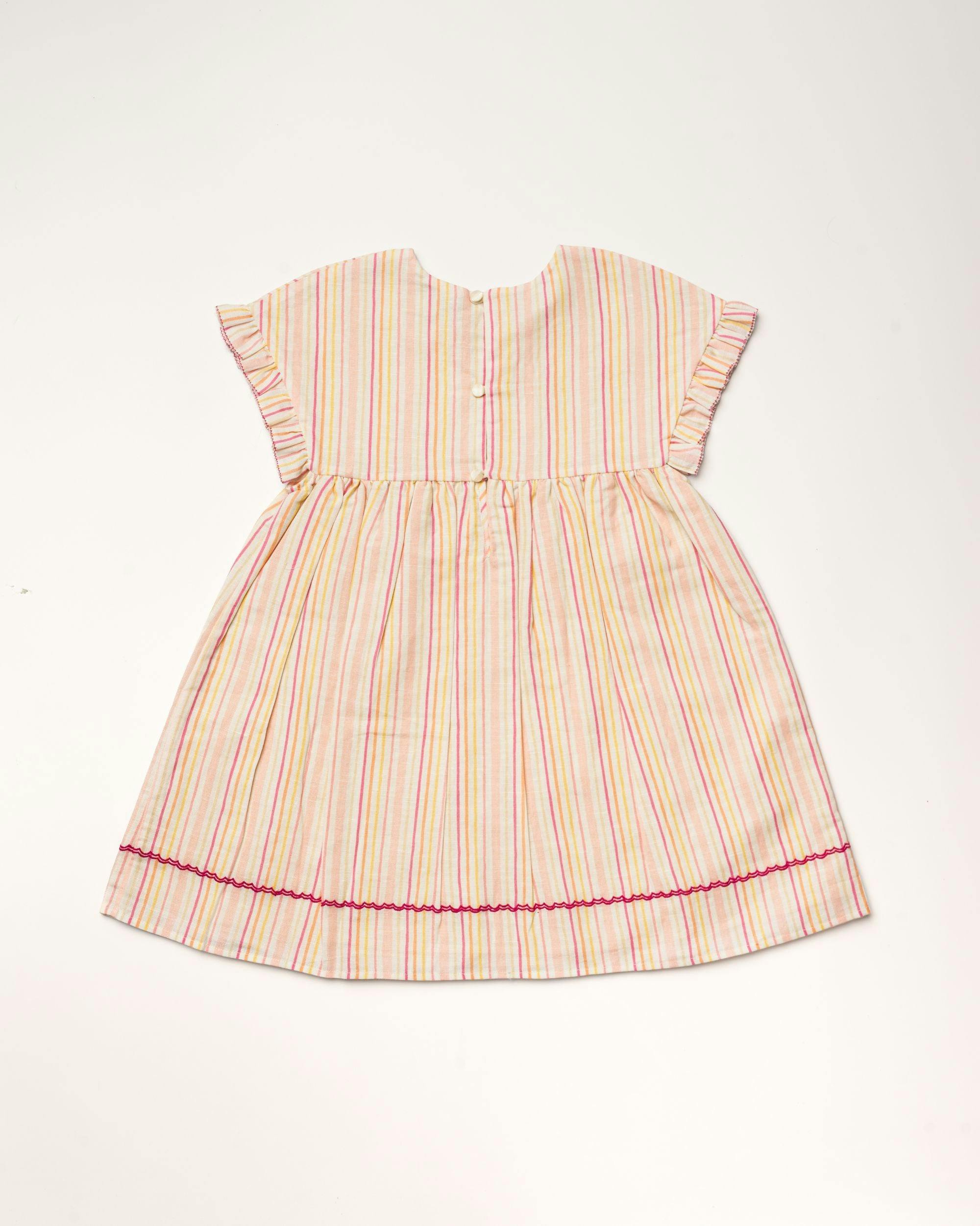 Lila Dress - Pink Strips print