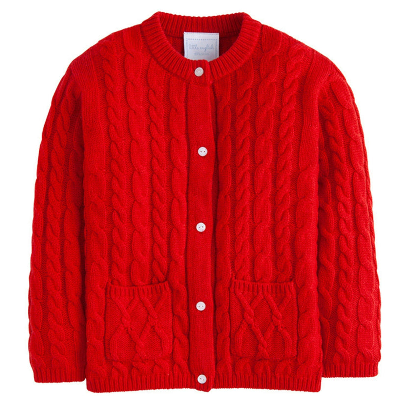 Classic Cashmere Blend Cardigan - Red