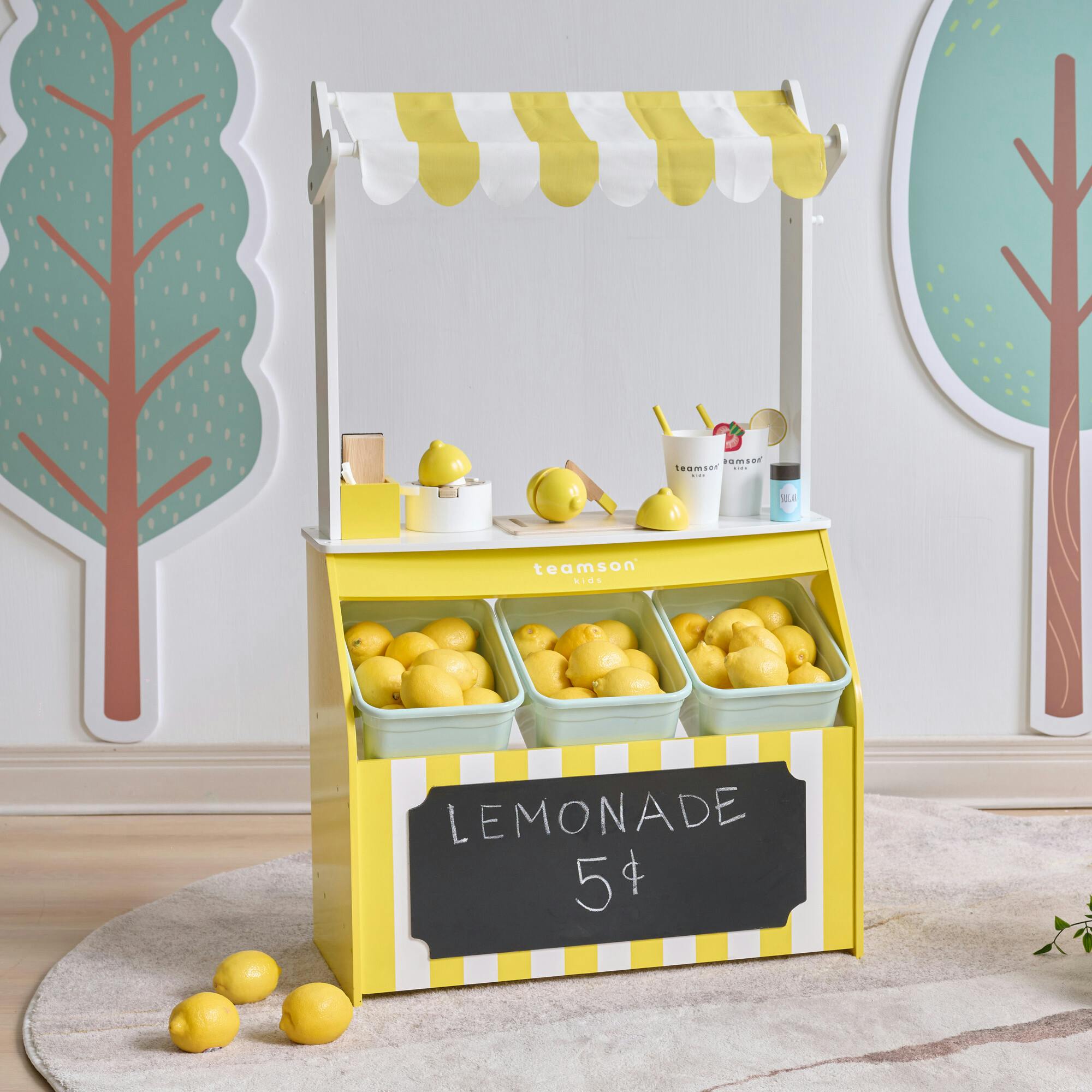 Teamson Kids Lemonade Stand Playset with Interactive Accessories