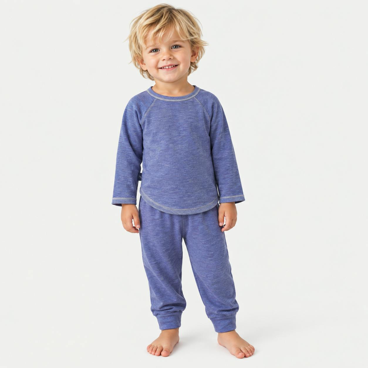 Garment Dyed Marble Slub Rib 3/4 Sleeve Raglan Tee + Jogger Set