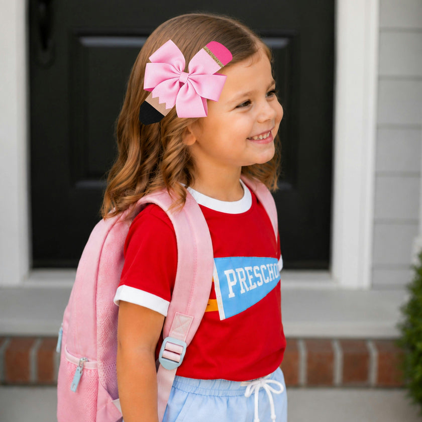 Pencil Back-to-School Hair Bow