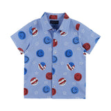Boys Short Sleeve Seersucker Set | Patriotic Smile