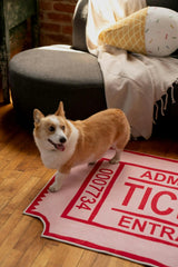 Red Ticket Abstract Rug by Elizabeth Bay
