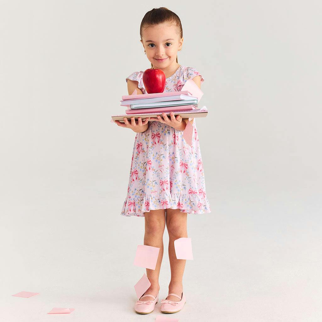 Harriet Tie Back Ruffled Twirl Dress