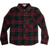 Boys John Shirt in Evergreen Plaid