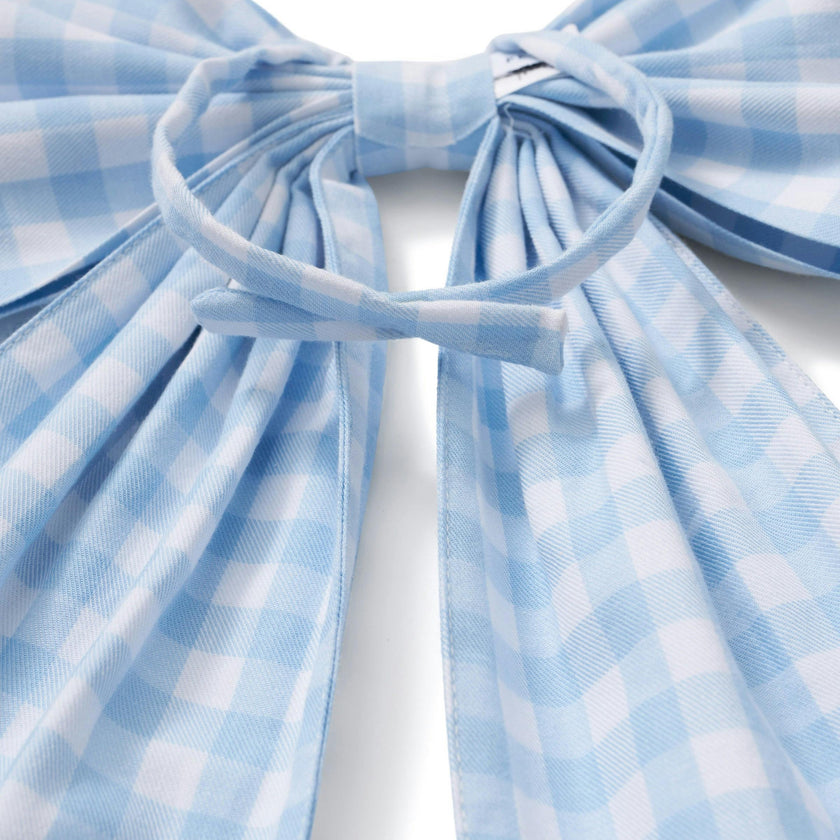 Wreath Bow in Light Blue Gingham