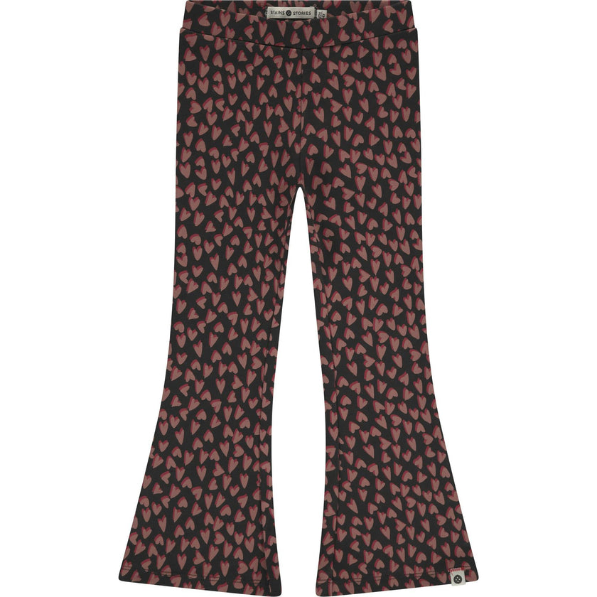 Heart Print Flare Leggings