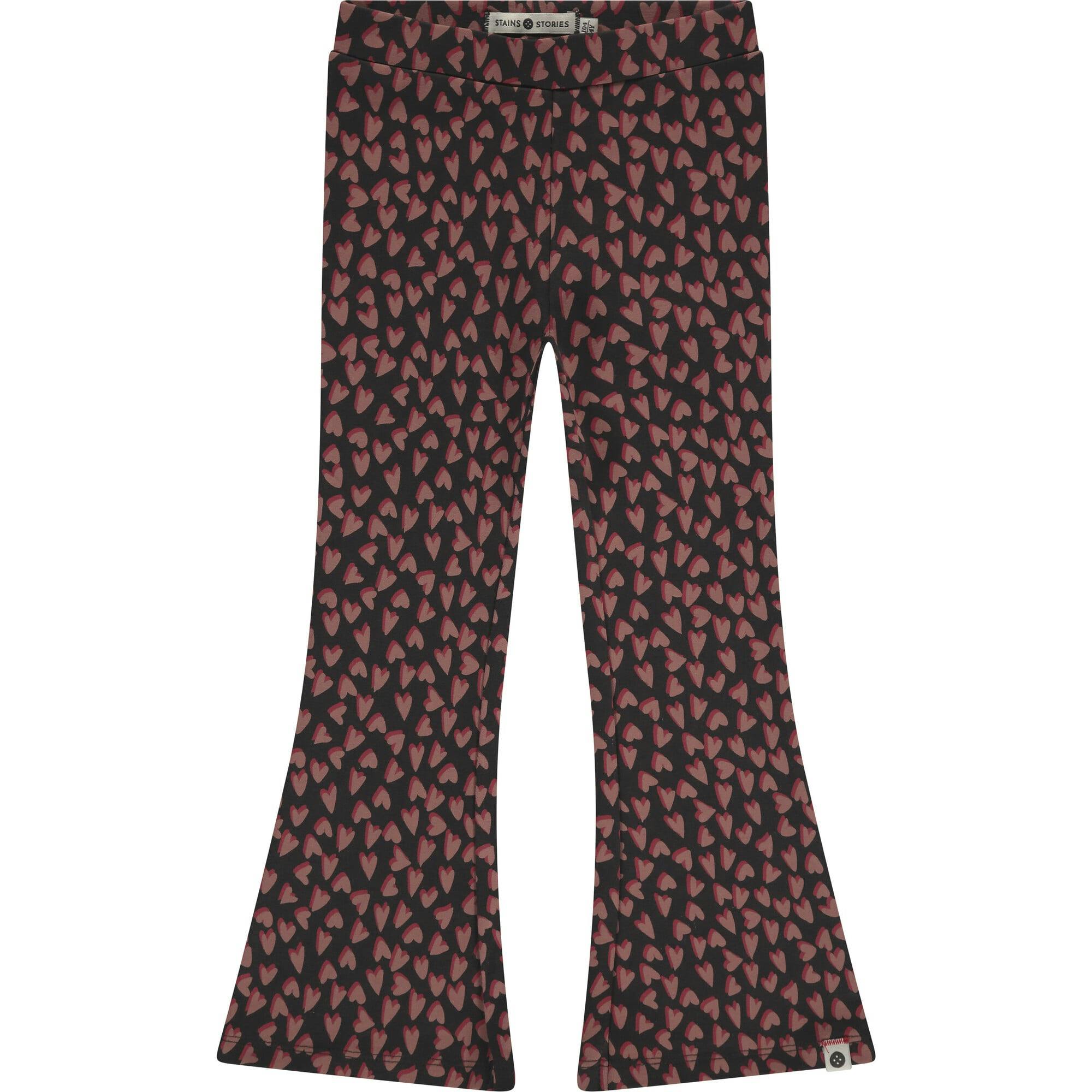 Heart Print Flare Leggings