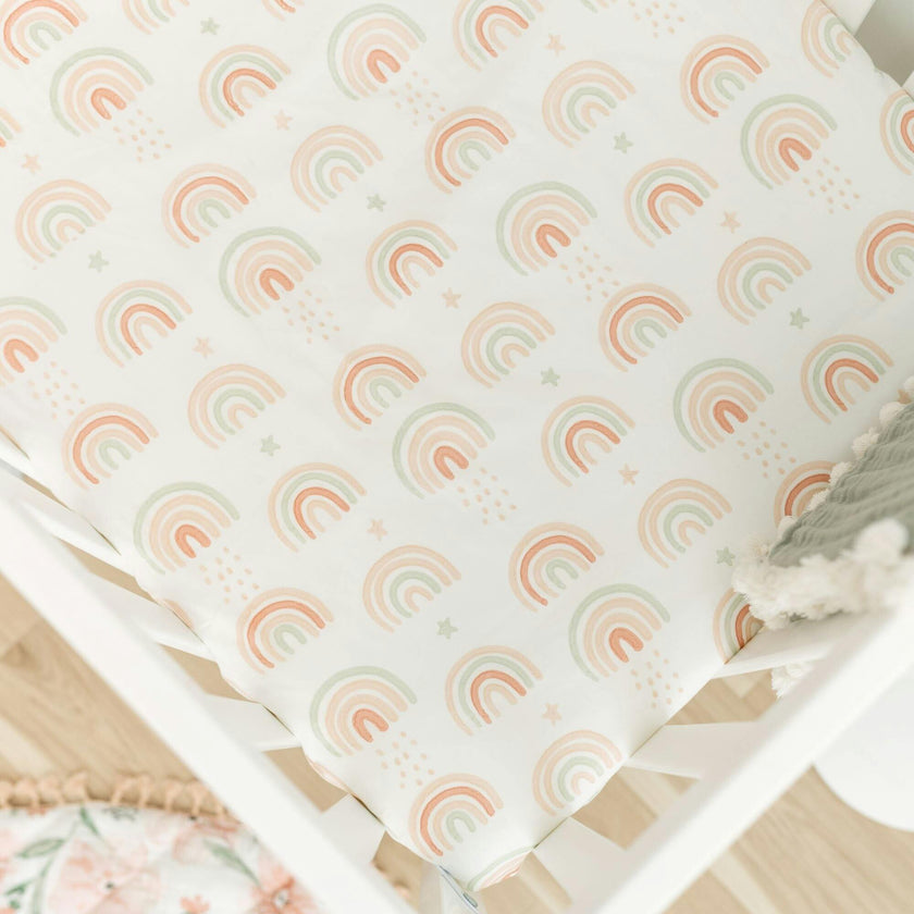Parker Fitted Crib Sheet (Rainbow)