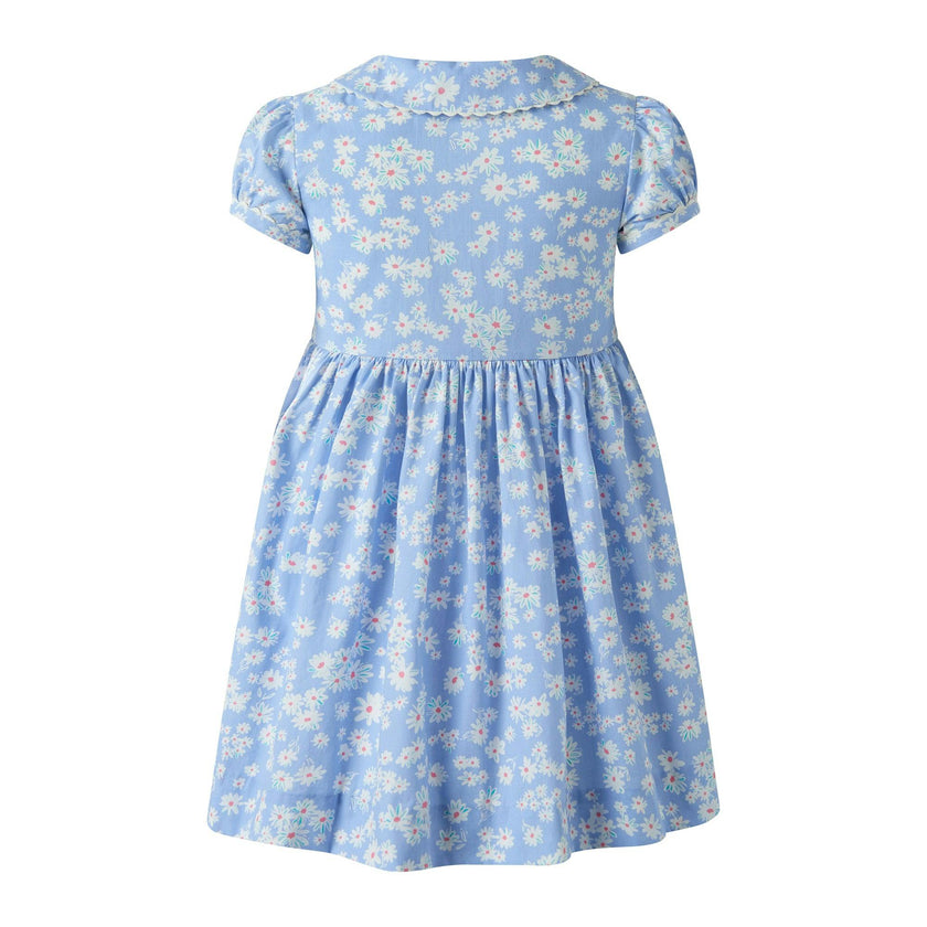 Blue Daisy Button-Front Dress