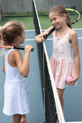 Peach Heart Scuba Tennis Dress