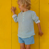 unisex tamarin stripe linen henley