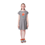 Gray Petunia Graphic Dress