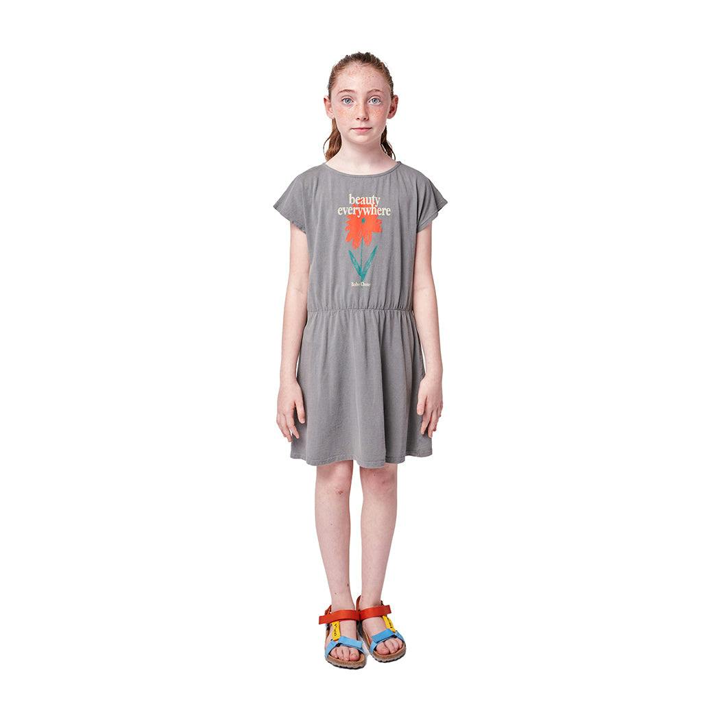 Gray Petunia Graphic Dress