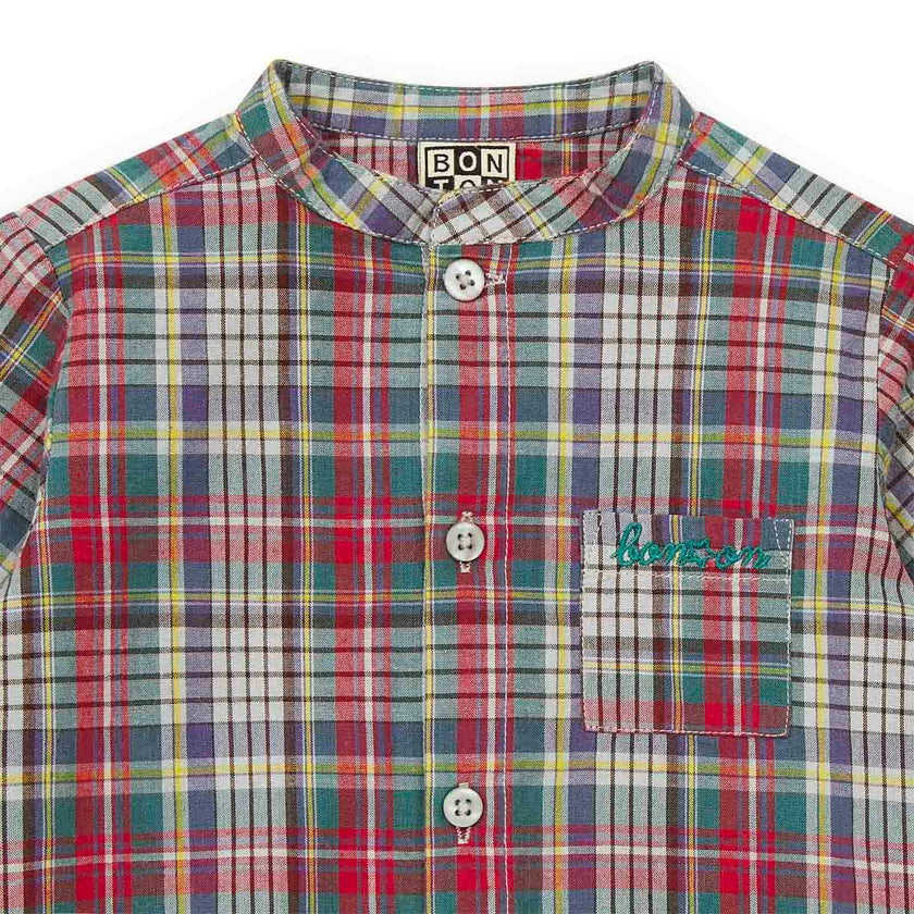 BONTON Internet Tartan Poplin Baby Shirt