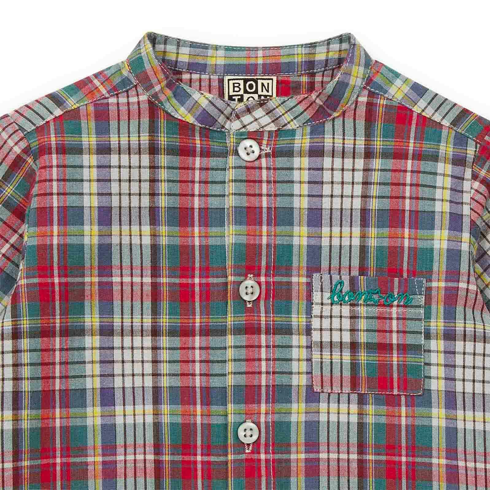 BONTON Internet Tartan Poplin Baby Shirt