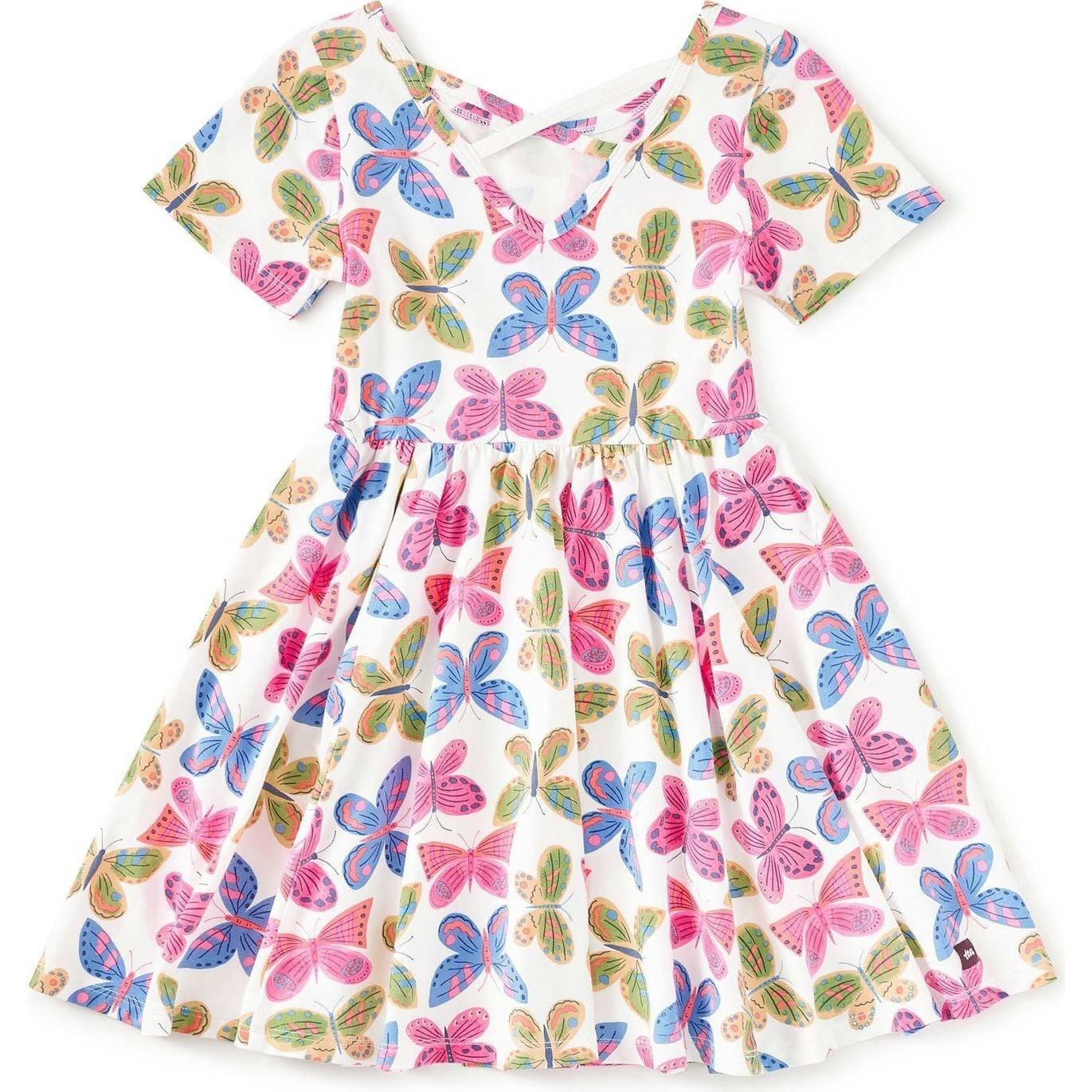 Short Sleeve Ballet Dress, White
