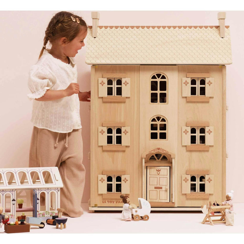 Grand Natural Wood Dolls House