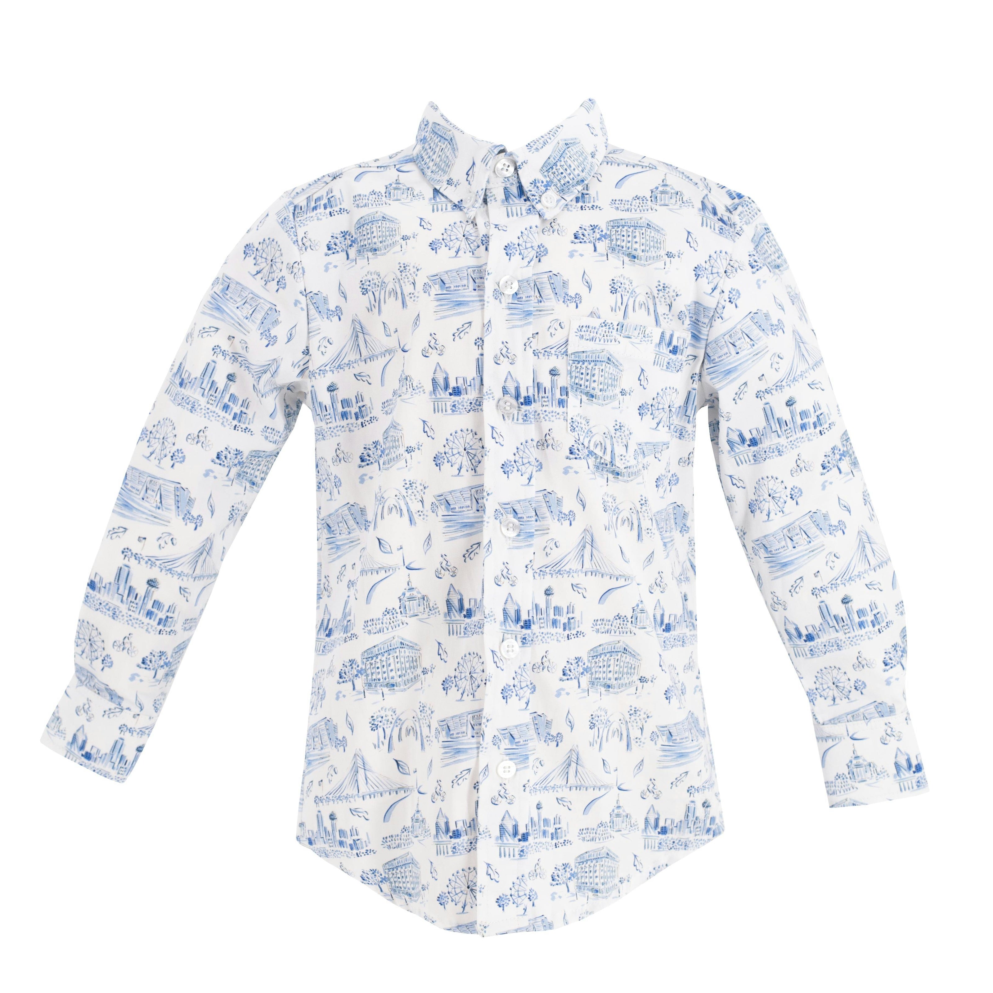 Bates Boy Button Down - Dallas Print