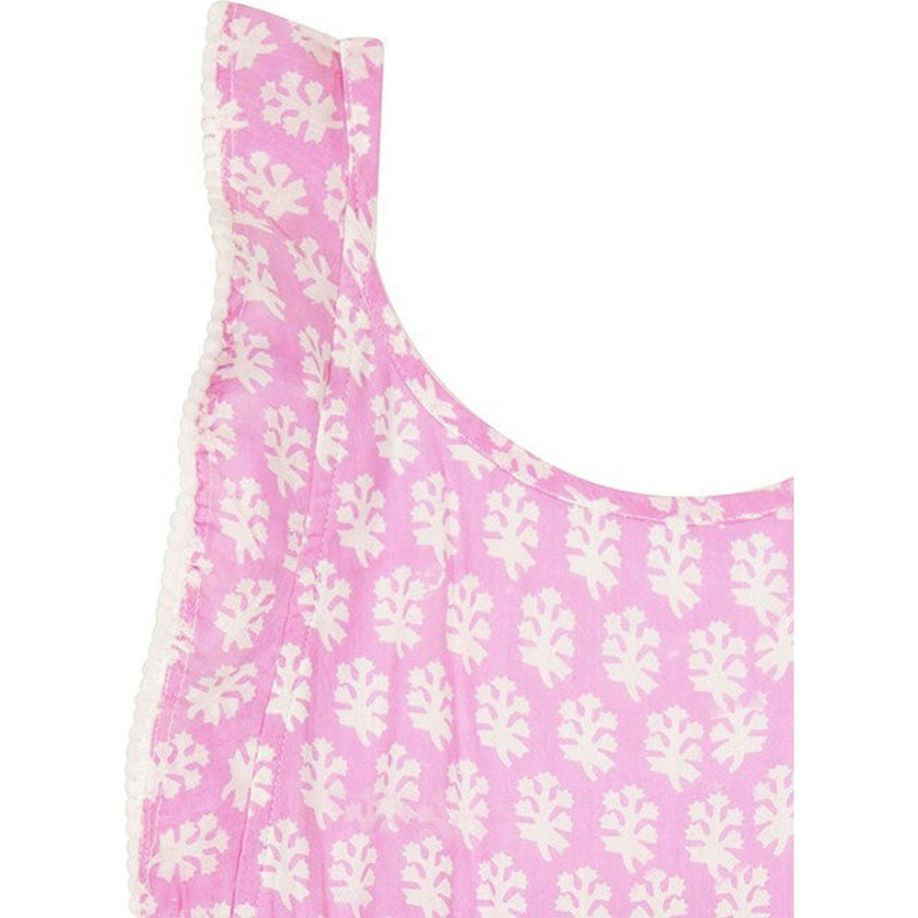 Daphne Booti Print Flutter Sleeve Dress, Pink