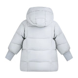 Blue Quilted Hooded Jacket