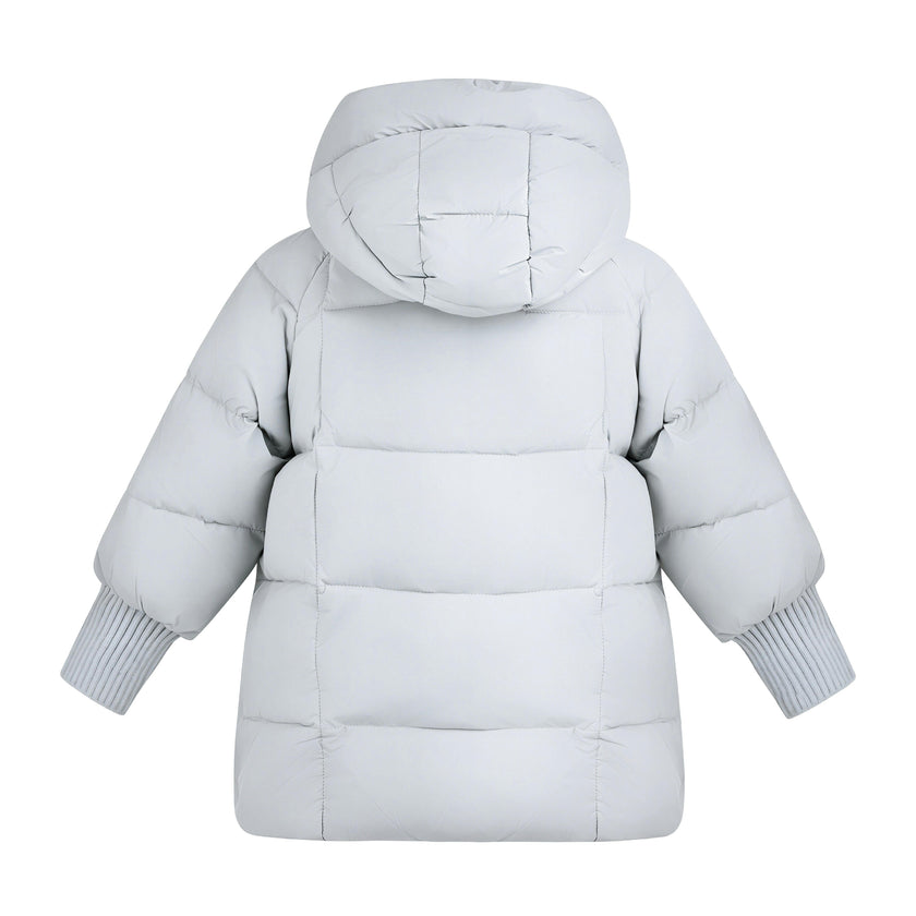Blue Quilted Hooded Jacket