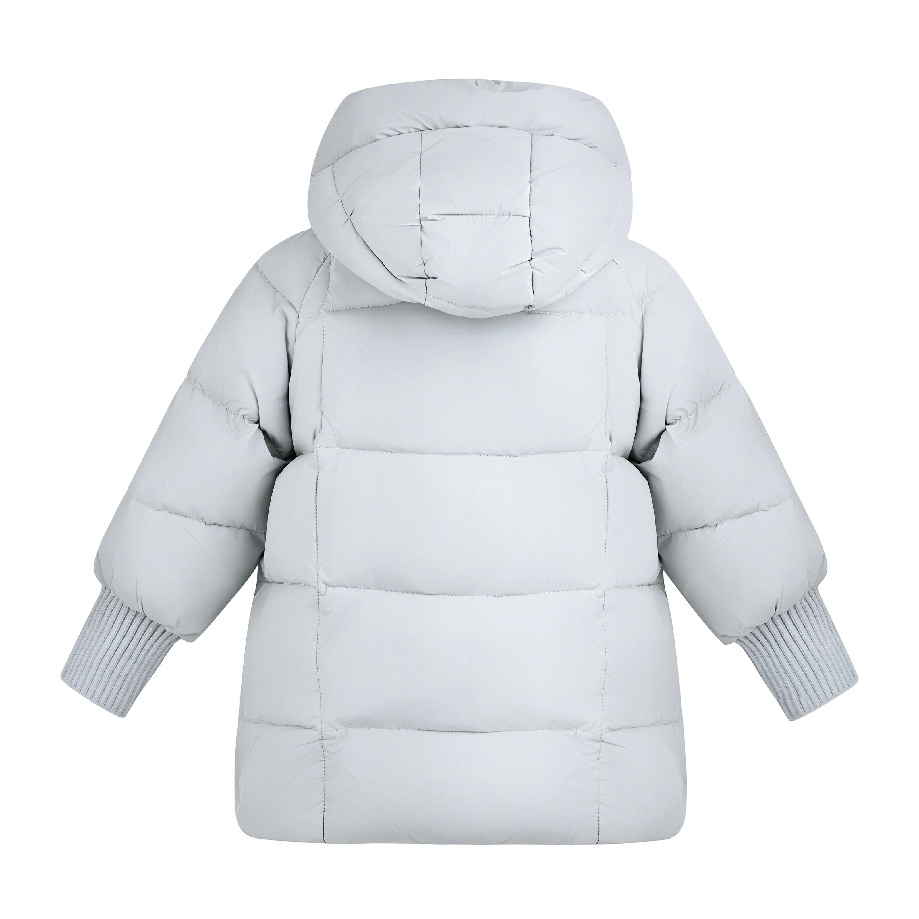 Blue Quilted Hooded Jacket