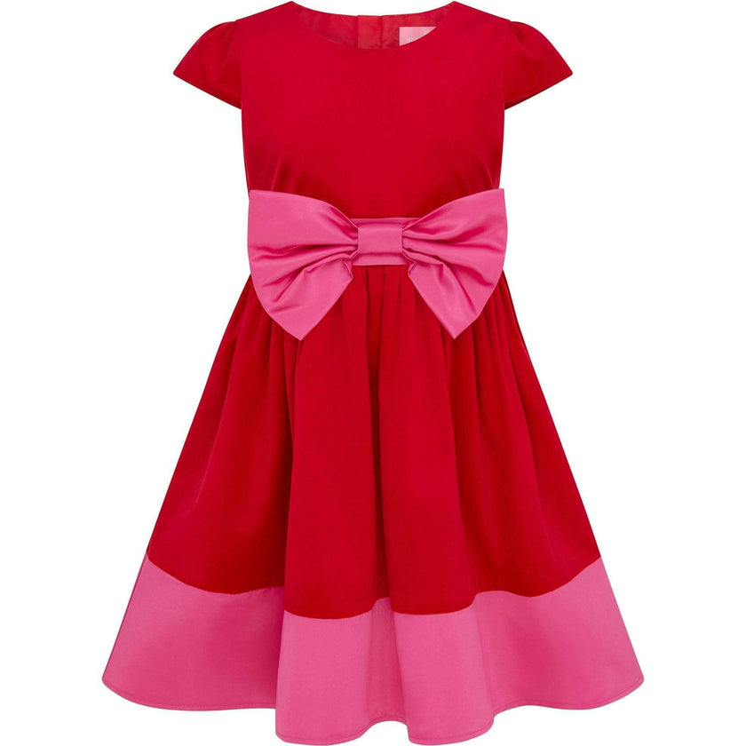 Paris Bow Satin Girls Party Dress
