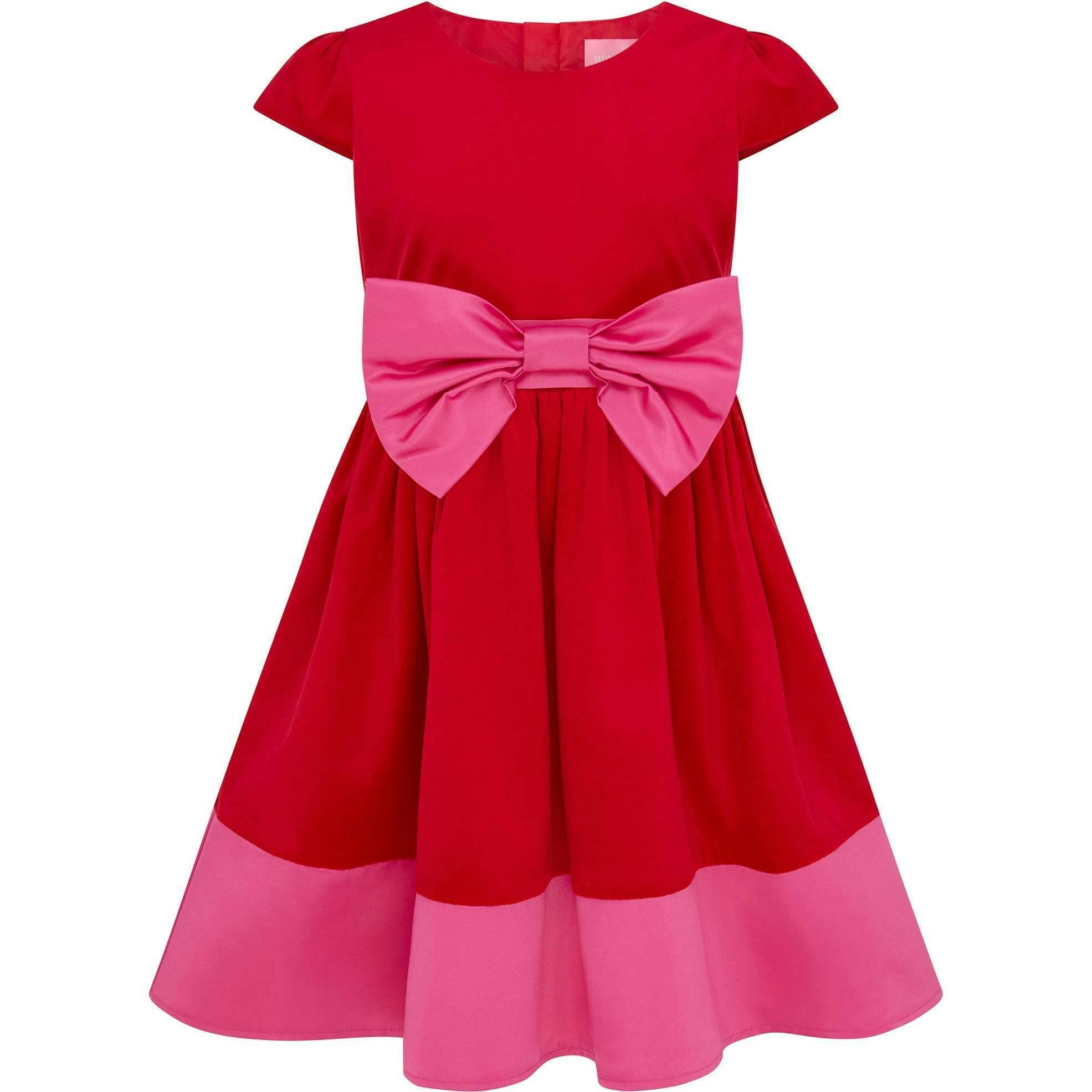 Paris Bow Satin Girls Party Dress