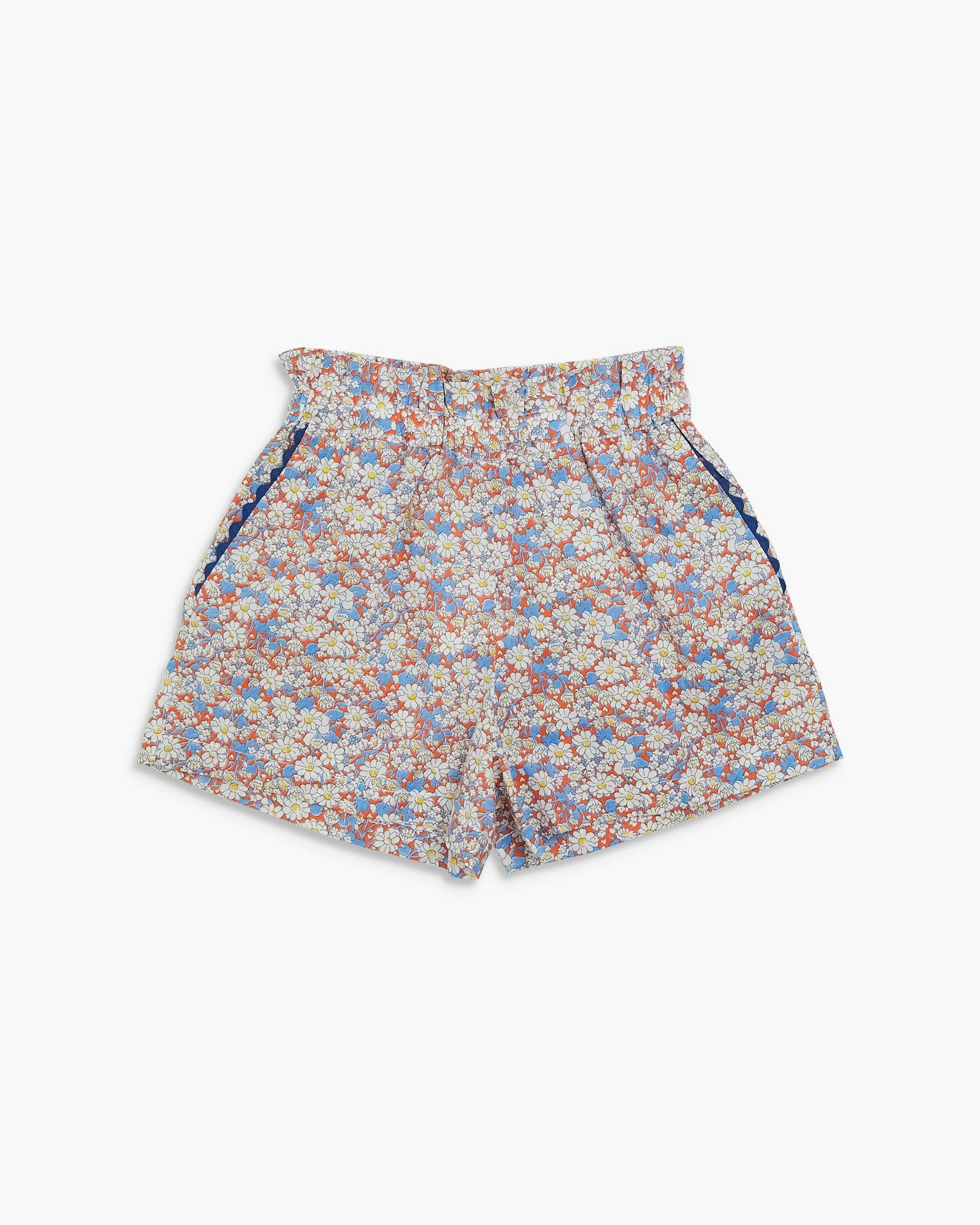 Freesia Short Orange Blue Liberty