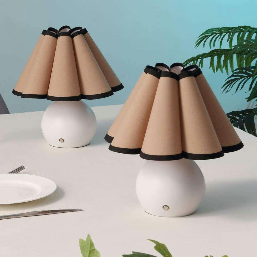 Billie 10.5" Classic Scalloped Shade Rechargeable/Cordless Dimmable Integrated LED Table Lamps