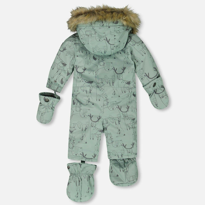 One-Piece Baby Play Snowsuit Designed for Car Seat