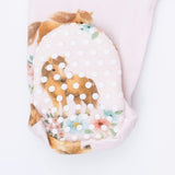 Pink Ponies - 2 Way Ruffle Back Zipper Footie