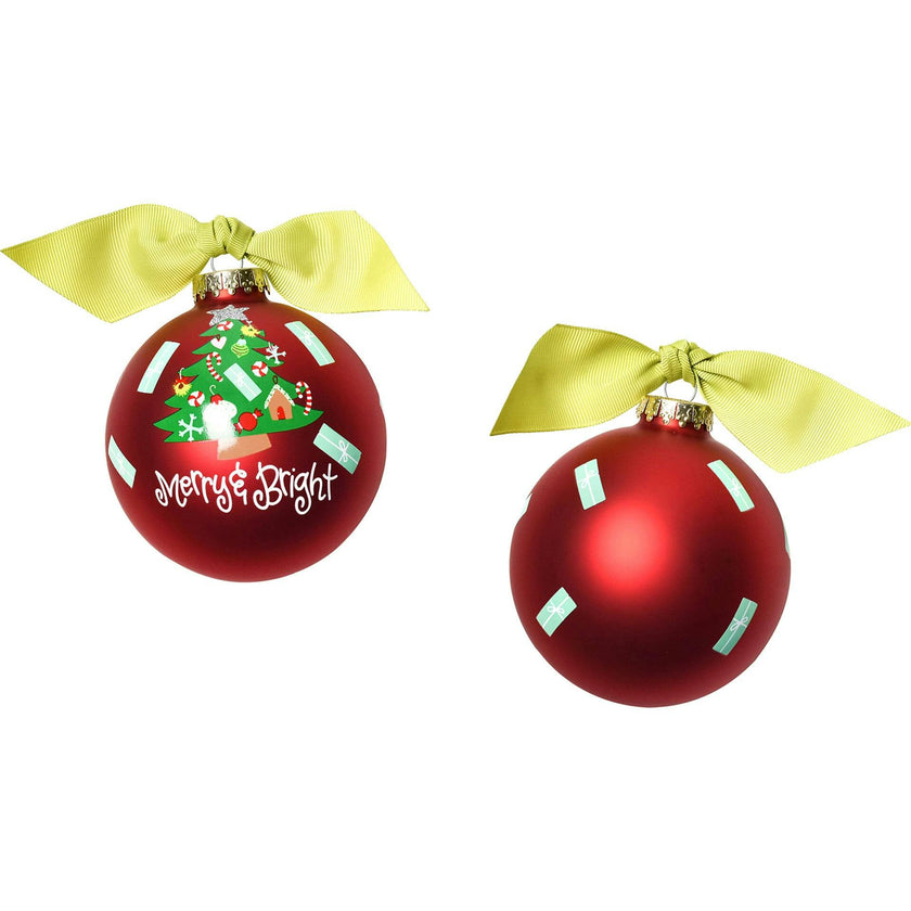 Merry & Bright Vintage Tree Glass Ornament
