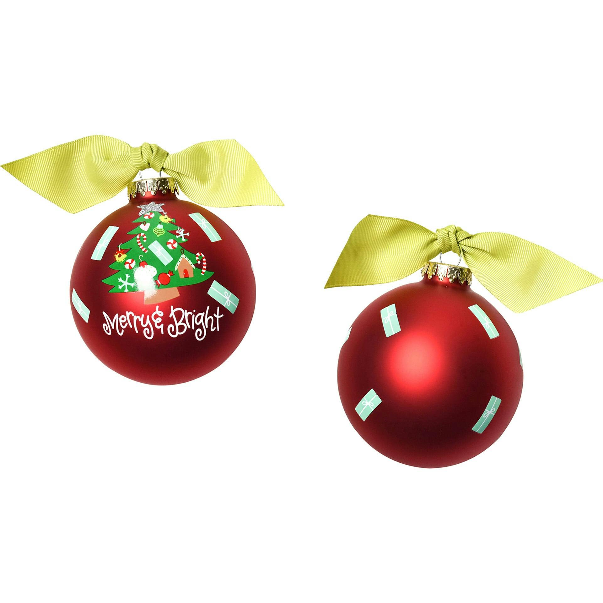 Merry & Bright Vintage Tree Glass Ornament