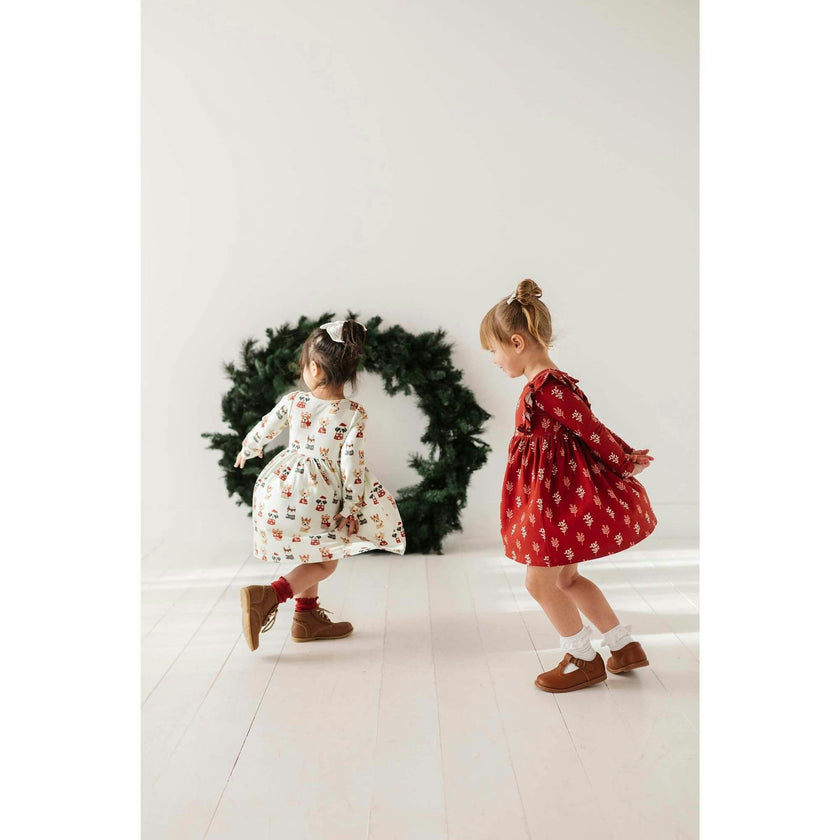 Girl's Long Sleeve Ruffle Dress