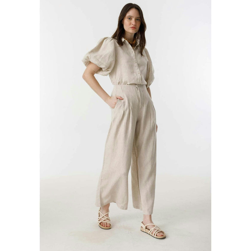 Culotte Linen Pants - Natural